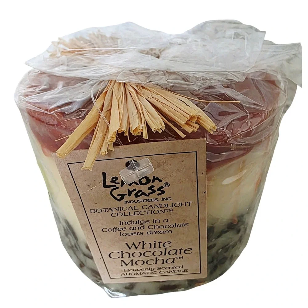 Lemon Grass White Chocolate Mocha Botanical Candle Aromatic Scented NEW‎